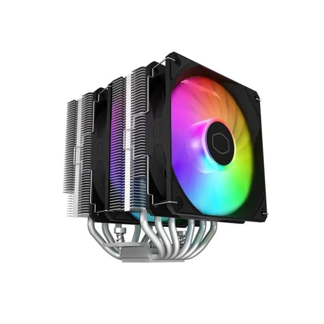 Cooler Master T620S ARGB CPU Cooler, Double Tower 6 Heat Pipe 5V 3PIN ARGB Fan Air-Cooled Radiator - Black