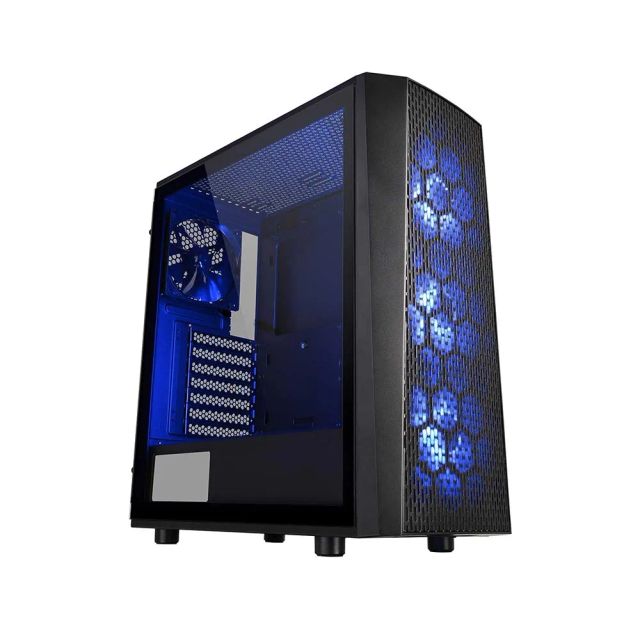 Thermaltake Versa J24 Tempered Glass RGB Edition 12V Motherboard Sync Capable ATX Mid-Tower Chassis with 3 120mm 12V RGB Fan + 1 Black 120mm Rear Fan Pre-Installed