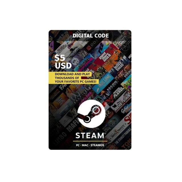 Steam Gift Card - $5 - Digital Code