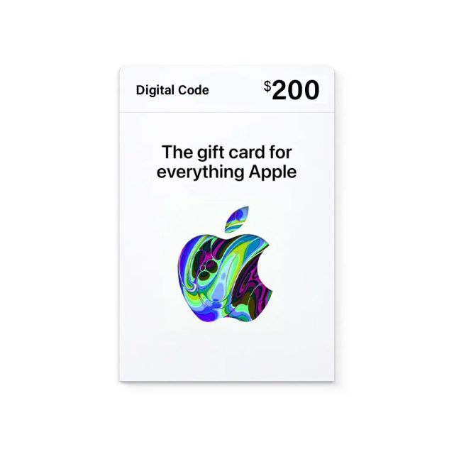 Apple Gift Card $200 - App Store, iTunes, iPhone, iPad, AirPods, MacBook, accessories and more