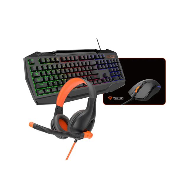 MEETION MT-C490 Keyboard Mouse Headset Mouse Pad Standard Gaming Style Peripheral Set Professional Gaming Combo