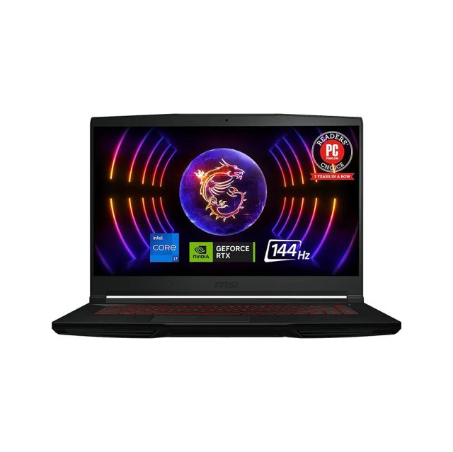 MSI Thin GF63 12VE-066US Gaming Laptop 12th Gen Intel Core i7-12650H, NVIDIA GeForce RTX 4050 6GB, 16GB DDR4 3200mHz, 512GB NVMe SSD, Type-C, Cooler Boost 5, 15.6" 144Hz, Win11 Home - Black