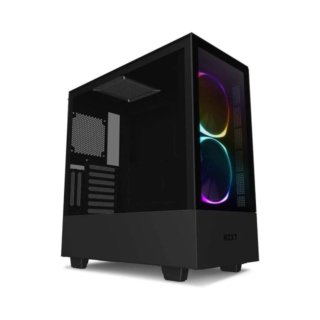 NZXT H510 Elite, Premium Mid-Tower ATX Case PC Gaming Case, Dual-Tempered Glass Panel, Front I/O USB Type-C Port, Vertical GPU Mount, Integrated RGB Lighting, Water-Cooling Ready - Black