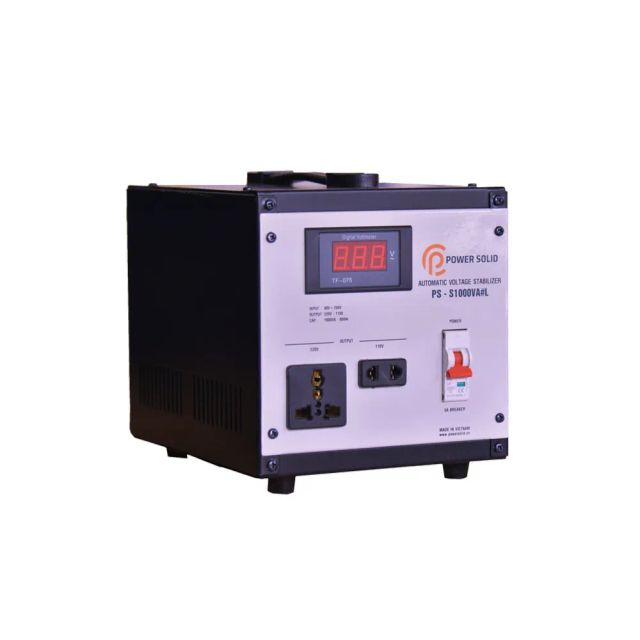 Power Solid AVR 1000VA, graphic LED display, High Efficiency, low loss, low rising