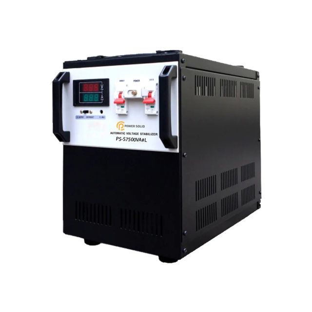 Power Solid AVR 7500VA, graphic LED display indicator, High Efficiency, low loss, low rising temperature