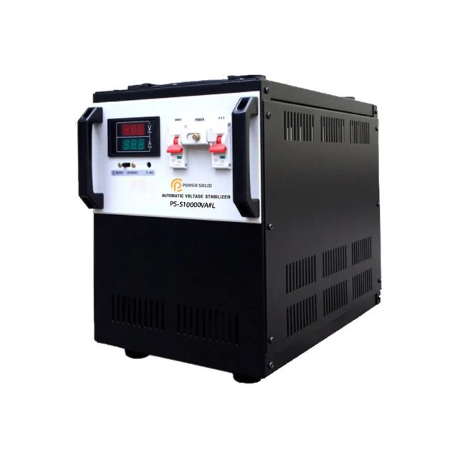 Power Solid AVR 10000VA, graphic LED display indicator, High Efficiency, low loss, low rising temperature