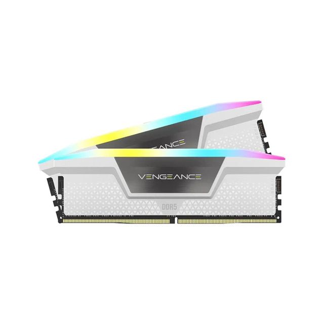 CORSAIR VENGEANCE RGB DDR5 RAM 32GB (2x16GB) 5200MHz CL40 Intel XMP iCUE Compatible Computer Memory - White