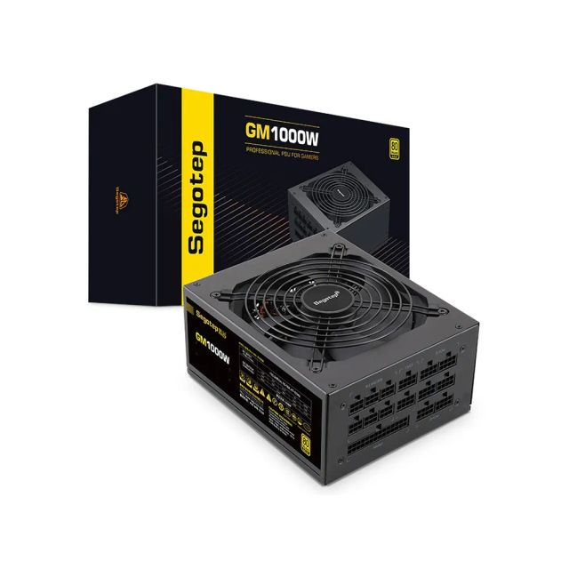 Segotep GM1000W Power Supply 1000W, PCIe 5.0 & ATX 3.0 Full Modular 80 Plus Gold Certified Gaming PSU for NVIDIA RTX 20/30/40 Series and AMD Graphics Cards, 100% Japanese 105°C Capacitor