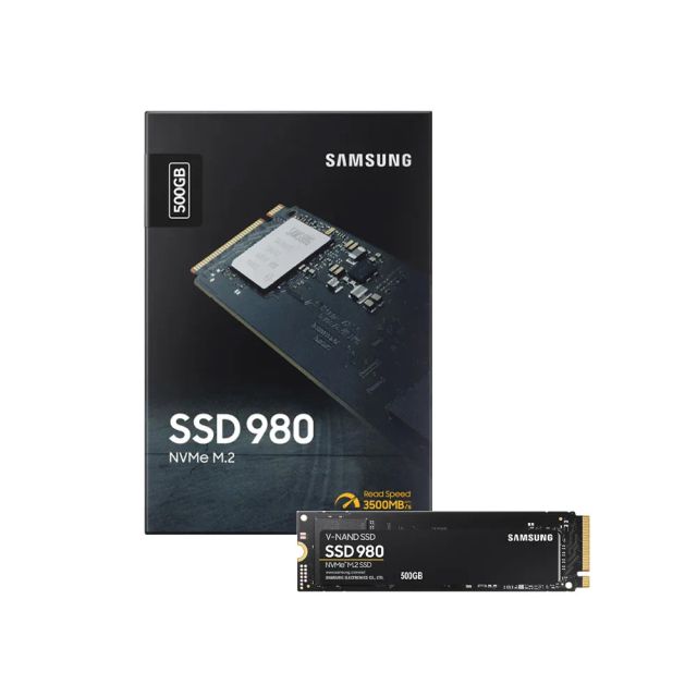 SAMSUNG 980 SSD 500GB PCle 3.0x4, NVMe M.2 2280, Internal Solid State Drive, Storage for PC, Laptops, Gaming and More, HMB Technology, Intelligent Turbowrite, Speeds up-to 3,500MB/s, MZ-V8V500B/AM