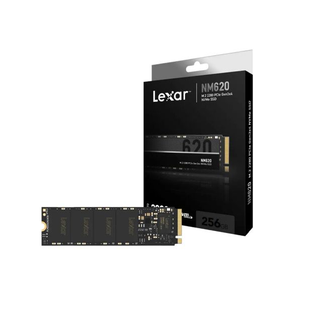 Lexar NM620 SSD 256GB PCIe Gen3 NVMe M.2 2280 Internal Solid State Drive, up to 3500MB/s read, 1300MB/s write, for Gamers and PC Enthusiasts