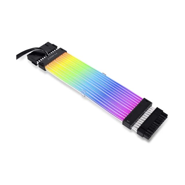 Lian Li Strimer Plus V2 24 Pin (PW24-PV2) -Addressable RGB Power Extension Cable (Strimer L-Connect 3.0 Controller Included) - for Motherboard Connector, PW24-PV2 BLACK