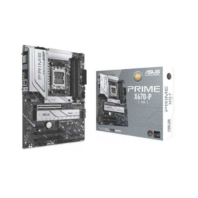 Asus Prime X670-P CSM, Socket AM5 Ryzen 7000 ATX Motherboard (DDR5, 3xM.2 Slots, USB 3.2 Gen 2x2 Type-C, USB4 Header, and 2.5Gb Ethernet)