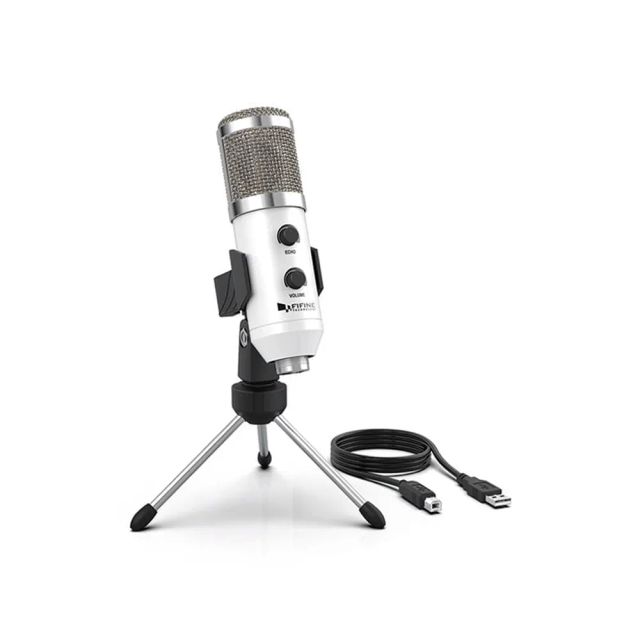 Fifine K056A USB Microphone with Tripod Stand - White