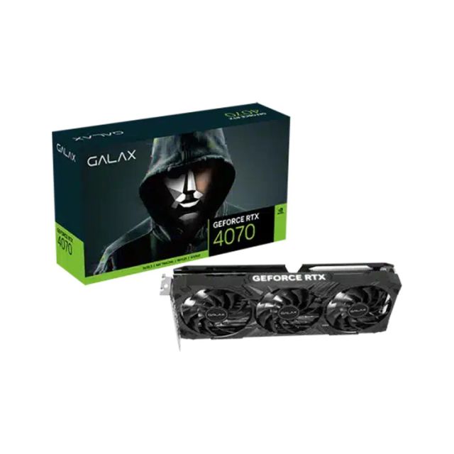GALAX Nvidia GeForce RTX 4070 1-Click OC 2X 12GB GDDR6X 192-bit DP*3/HDMI 2.1/DLSS 3 - Black