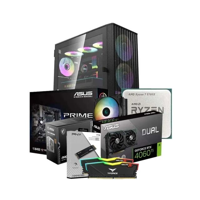 Mid-Range Gaming PC Build Offer NO.10 (AMD Ryzen 7 5700X, 32GB DDR4 3200MHz, RTX 4060Ti 16GB, 1TB SSD NVMe)