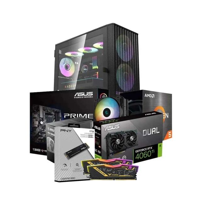 Low-End Gaming PC Build Offer NO.75 (AMD Ryzen 5 5600X, 32GB DDR4 3200MHz, RTX 4060Ti 8GB, 1TB SSD NVMe)