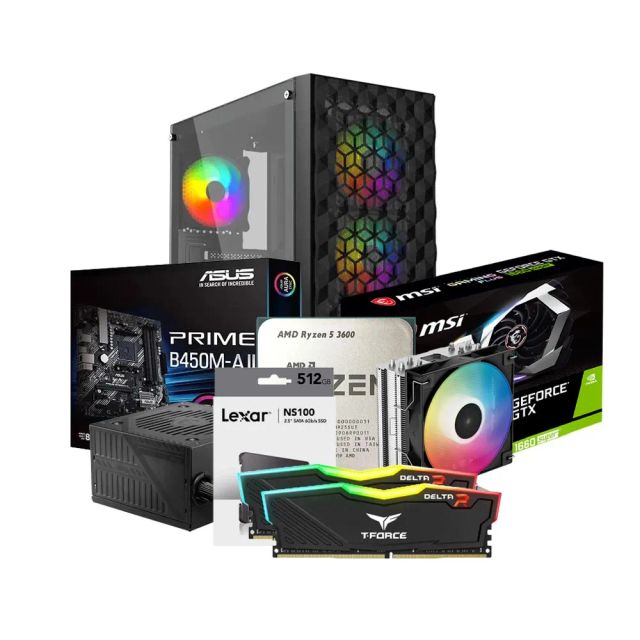 Low-End Gaming PC Build Offer NO.194 (AMD Ryzen 5 3600, 16GB RAM 3200MHz, GTX 1660 SUPER 6GB, 512GB NVMe SSD)