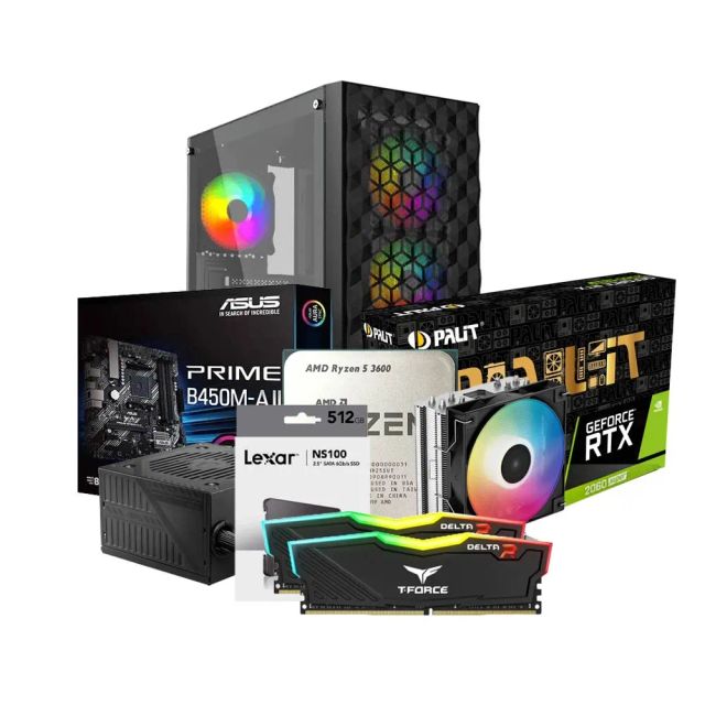 Low-End Gaming PC Build Offer NO.195 (AMD Ryzen 5 3600, 16GB RAM 3200MHz, GTX 2060 SUPER 8GB, 512GB NVMe SSD)