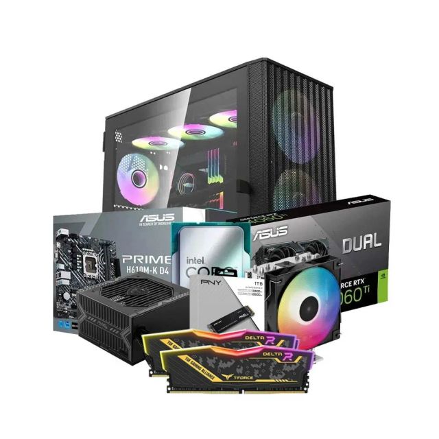 Low-End Gaming PC Build Offer NO.52 (Intel Core i5-12400F, 16GB DDR4 3200MHz, NVIDIA RTX 4060 Ti 16GB, 1TB SSD NVMe)