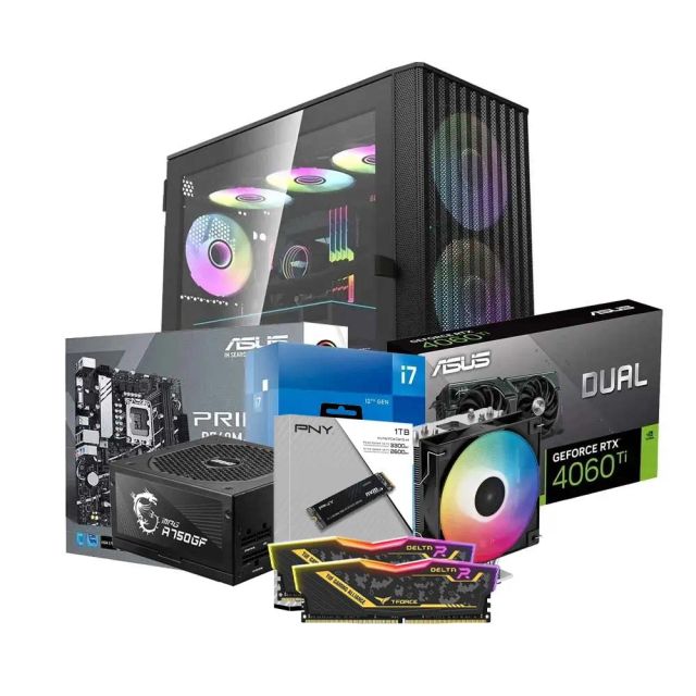 Mid-Range Gaming PC Build Offer NO.61 (Intel Core i7-12700KF, 16GB DDR4 3200MHz, NVIDIA RTX 4060 Ti 16GB, 1TB SSD NVMe)