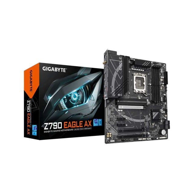 GIGABYTE Z790 Eagle AX LGA 1700 Intel Z790 ATX Motherboard with DDR5, M.2, PCIe 5.0, USB 3.2 Gen2X2 Type-C, Intel Wi-Fi 6E, 2.5GbE LAN, Q-Flash Plus, EZ-Latch