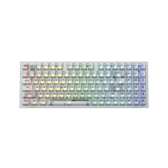 Redragon Irelia K658 PRO SE 90% 3-Mode Wireless RGB Gaming Keyboard, 94 Keys Full-Transparent Mechanical Keyboard w/Hot-Swap Socket, Sound Absorbing Foams, Full Numpad & Custom Switch - White