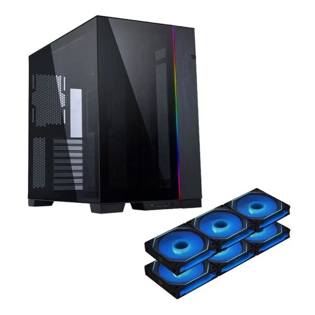 Lian Li O11 Dynamic EVO, Evolution Continues, ATX Full Tower Gaming Computer Case (Black) + Lian Li UNI FAN SL-INFINITY 120 RGB 2*Triple Pack (Black)