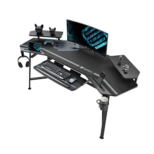 Eureka Ergonomic ERK-aed-e70b-v3 Gaming Desk with Led Lights