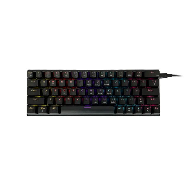 MK60 RGB 60% Wired Mechanical Gaming Keyboard Blue Switches - Black